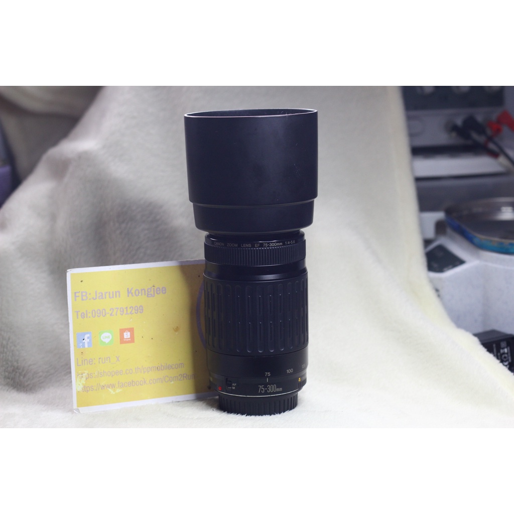 เลนส์ซูม Canon EF 75-300 mm f 4-5.6 มือสอง เลนส์ค่าย แถมฮูดแท้ ถ่ายคมสวย