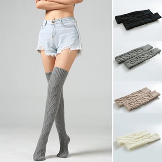 New Women Knit Thigh-High Over the Knee Socks Winter Long Pile Wool Comfy Stockings