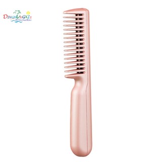 เครื่องหนีบผมไฟฟ้าไร้สาย และหวีม้วนผม แบบแห้ง 2 in 1 ชาร์จ USB ขนาดเล็ก ยืดผมร้อน