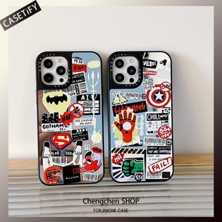เคสโทรศัพท์มือถือกระจก ลาย Avengers Co-Branded casetify สําหรับ iPhone14ProMax 13Pro XS 11 12Promax 13Promax 11 12 13 14