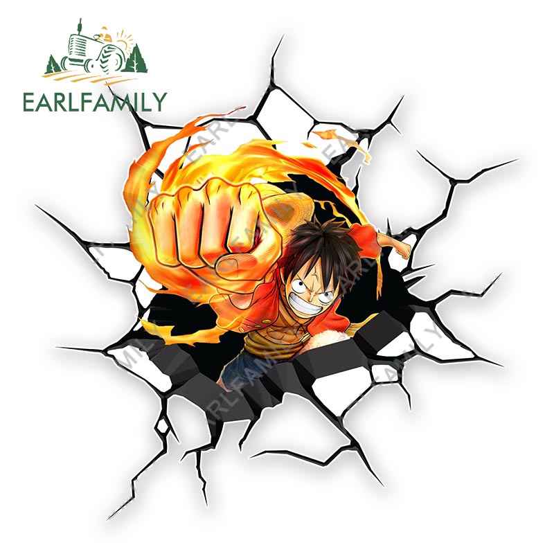 EARLFAMILY 13 ซม.One Piece Tear อะนิเมะรถสติกเกอร์รถจักรยานยนต์ Windows แล็ปท็อป Campervan กันน้ํา Decal เหมาะสําหรับอื่นๆแบนและเรียบผิวสะอาด