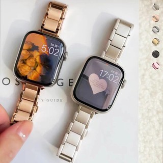 สายนาฬิกาข้อมือสเตนเลส โลหะ หรูหรา สําหรับ Apple Watch Ultra 49 มม. 8 7 41 45 มม. 6 5 4se 44 42 มม. 38 40 มม.