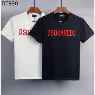 เสื้อยืดเข้ารูป เสื้อ y2k เสื้อยืดแบรนด์ฤดูร้อนผ้าฝ้ายแขนสั้น Dsquared2 เสื้อยืดคอกลมผู้ชาย / ผู้หญิง DT930