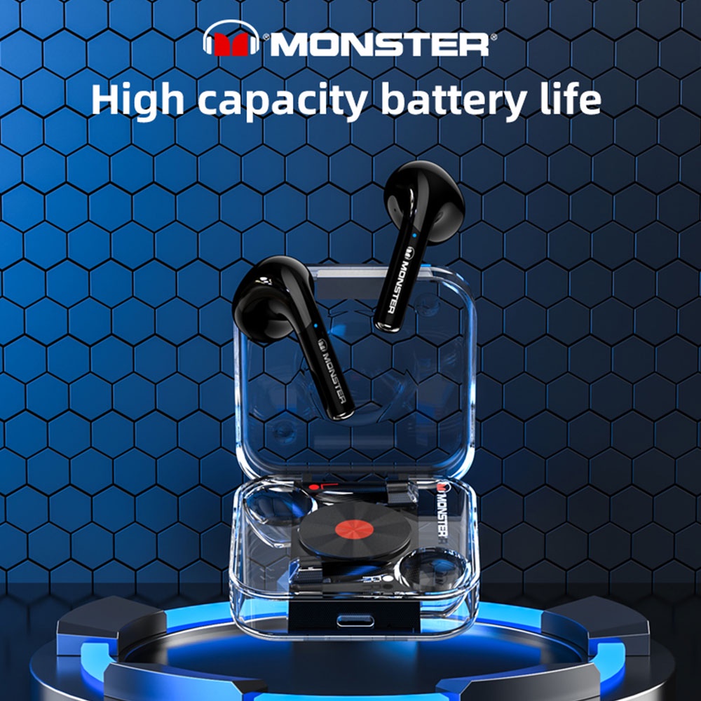 Monster XKT01 หูฟังบลูทูธ 5.2 ชิปลดเสียงรบกวน เชื่อมต่อเร็ว สําหรับเล่นเกม