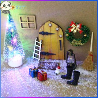 ❉ดีที่สุด❉โมเดลประตูเอลฟ์จิ๋ว DIY สําหรับตกแต่งบ้านตุ๊กตา 12 ชิ้น