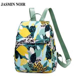 Jasmin NOIR กระเป๋าเป้สะพายหลัง ผ้าออกซ์ฟอร์ด ลายดอกไม้ กันน้ํา ความจุขนาดใหญ่ สําหรับผู้หญิง วัยรุ่น เดินทาง