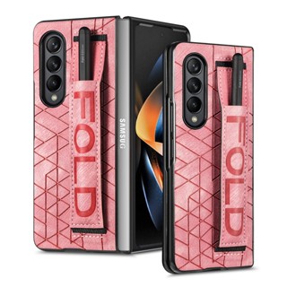 เคสหนัง พร้อมสายรัดข้อมือ น้ําหนักเบา สําหรับ Samsung Galaxy Z Fold 4 Fold 3