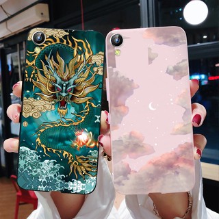 Vivo 1707 Y51 Y51A Y51L Y51T 2015 เคสโทรศัพท์ ซิลิโคนนิ่ม กันกระแทก ลายมังกร ดอกไม้ แฟชั่น สุดเท่