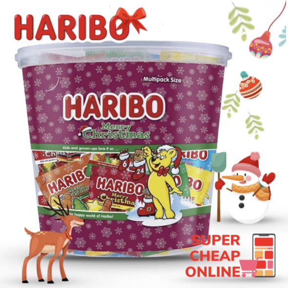 Haribo Christmas 980g ขนมคริสต์มาส เจลลี่มินิ 980 กรัม