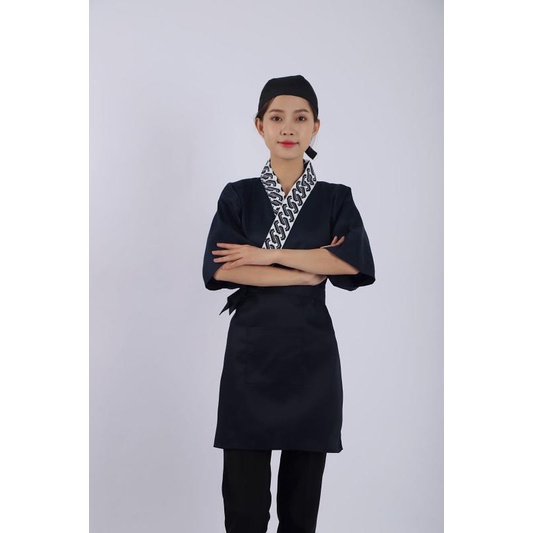 [Miaomiao] [Dashi Japan Cuisine Clothes 1] Japanese Sushi Kimono Ramen Shop Chef Clothes โพลีเอสเตอร