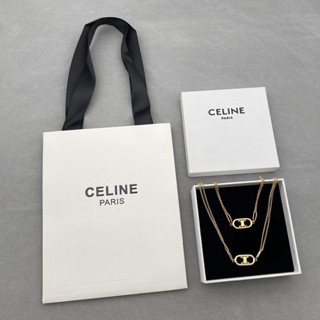 CELINE เครื่องประดับ สร้อยคอ สร้อยข้อมือ ไทเทเนียม จี้ตัวอักษร หรูหรา แฟชั่นสําหรับผู้ชาย และผู้หญิง