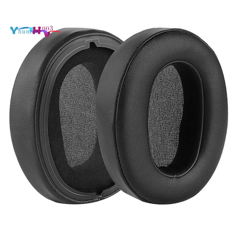 เปลี่ยนแผ่นรองหูฟังสําหรับ Sony WH-XB900N หูฟังแผ่นรองหูฟังหนังชุดแผ่นรองอะไหล่ซ่อม (สีดํา)