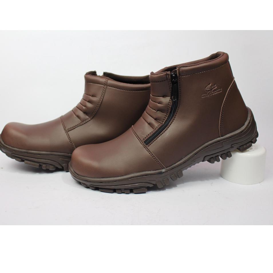 Hot BIG / ส่งฟรี / SAFETY BOOTS CROCODILE STRUTS ZIPPER MENS WORK PROJECT SHOES