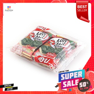 Tao Kae Noi สาหร่ายอบปรุงรส รสเผ็ด 1.65 ก. แพ็ค 6 ซองTao Kae Noi Roasted Seaweed Spicy Flavor 1.65 g. Pack of 6 sachets.