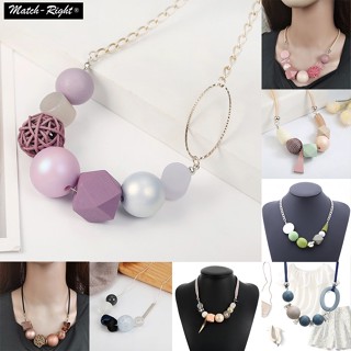 สร้อยคอลูกปัดคริลิคที่มีสีสันย้อนยุค Beaded Necklace Multicolor Acrylic Beads Sweet Collar Necklace