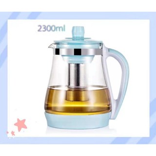 2300ml กาน้ำชาสแตนเลสความจุขนาดใหญ่กาน้ำชาแก้ว