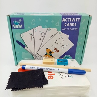 Activity cards write &amp; wipe ฝึกเขียนอังกฤษ 30 ชิ้น คำศัพท์ภาษาอังกฤษ