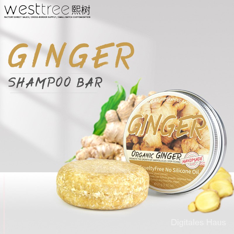 แฮนด์เมดสบู่ขิงแชมพูขจัดรังแค สดชื่นน้ำมันหอมระเหยควบคุมความมัน-SB3731