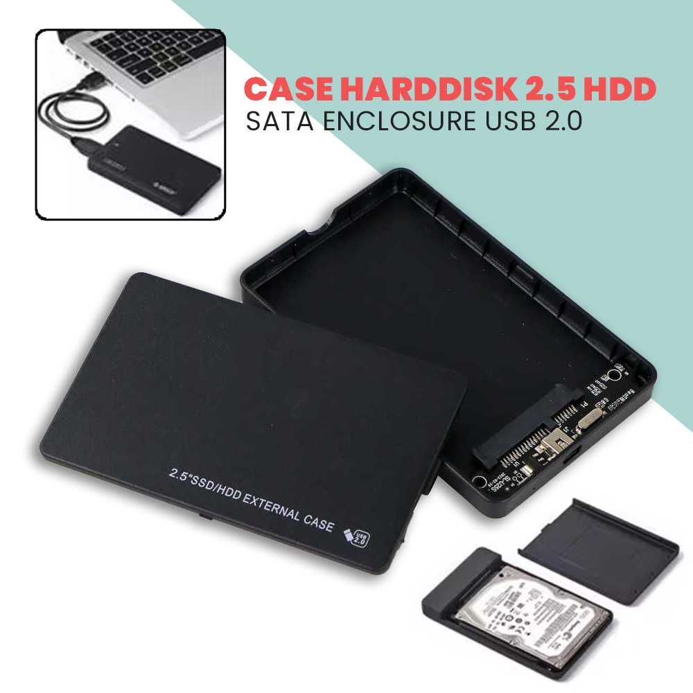 2.5 HDD SATA Enclosure USB 2.0 ถึง Mini USB Hard Drive Case - U25Q7