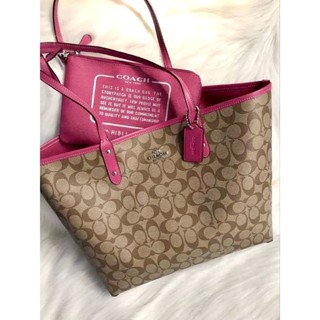 NEW COACH REVERSIBLE CITY TOTE IN SIGNATURE (COACH F36658)