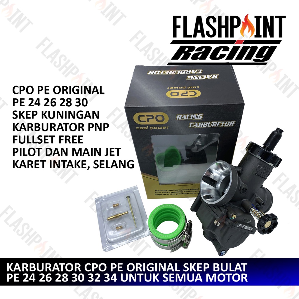 คาร์บูเรเตอร์ CPO PE 24 26 28 30 PE28 PE30 BLACKVOPER NITROUS KARBU ชุดที่สมบูรณ์ BONUS FULSET CARBU SCOOPY BEAT VARIO MIO RX KING MX KLX SUPRA X 125 BY SMASH LUSON สีดํา FUVO Satria SKYWAVE SPIN TIGER GL F1ZR