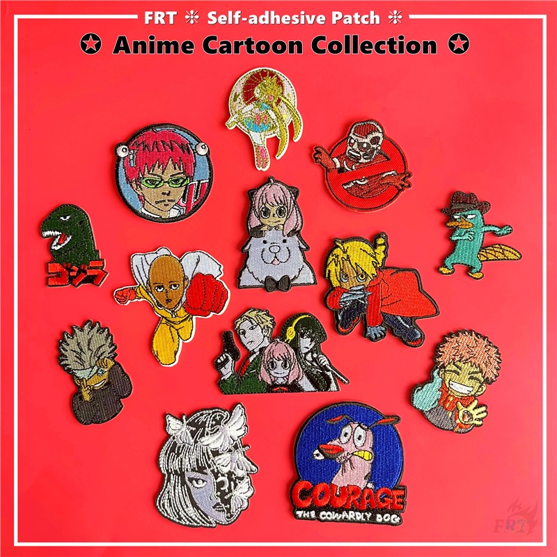☸ Anime Cartoon Collection Self-adhesive Sticker Patch ☸ 1Pc DIY Iron on Sew on Clothes Bag Accessories Decor Badges Patches