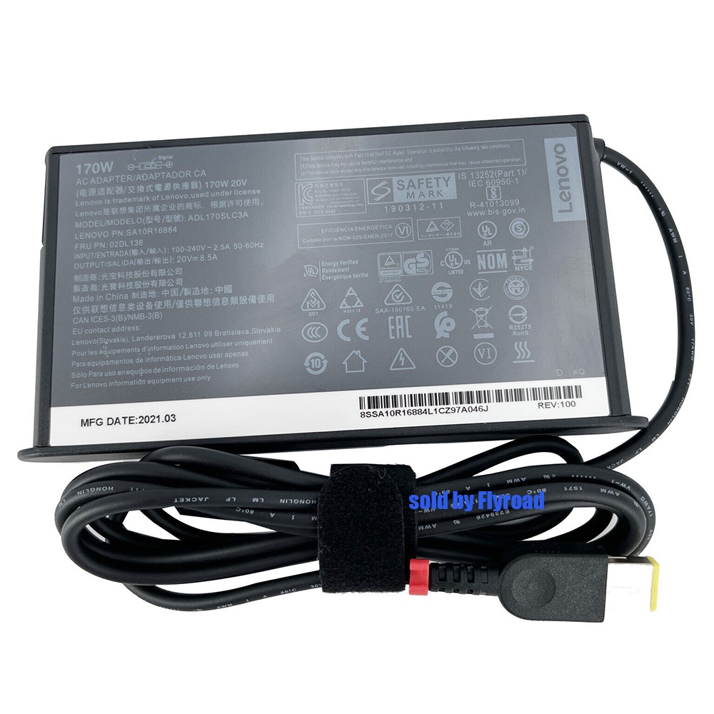Slim Lenovo ใหม่ 20V 8.5A 170W อะแดปเตอร์ AC สําหรับ ThinkPad P73LEGION Y700 R720 P70 P71 แล็ปท็อป A