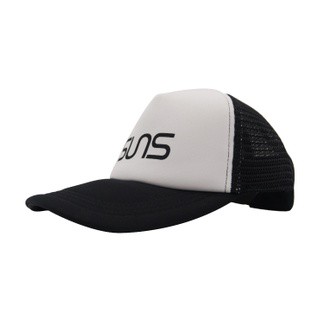 หมวกเเก็ปซันส์ ขาว ดำ Hat suns Mesh White Trucker Logo Black Size Unisize