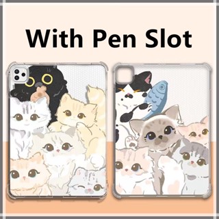 【Cat】2021 ipad 9th generation case 8th 7th iPad 10.2 case with pencil holder Pro 11 Cover 2018 apple 5th 6th cover 9.7 tablet 10.5 air 3 ipad case with pen slot Mini 6 air 5 air