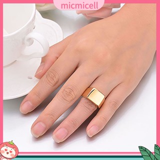 (micmicell) fashion แหวนสแตนเลสทรงสี่เหลี่ยมสำหรับผู้ชาย