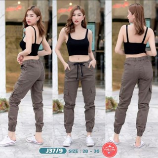 รุ่น J37/9 กางเกง Jogger pants ขาจั้มผ้ายืดลุกนั่งสบาย คุณภาพตัดเย็บดี ใส่ได้ทั้งหญิงชาย