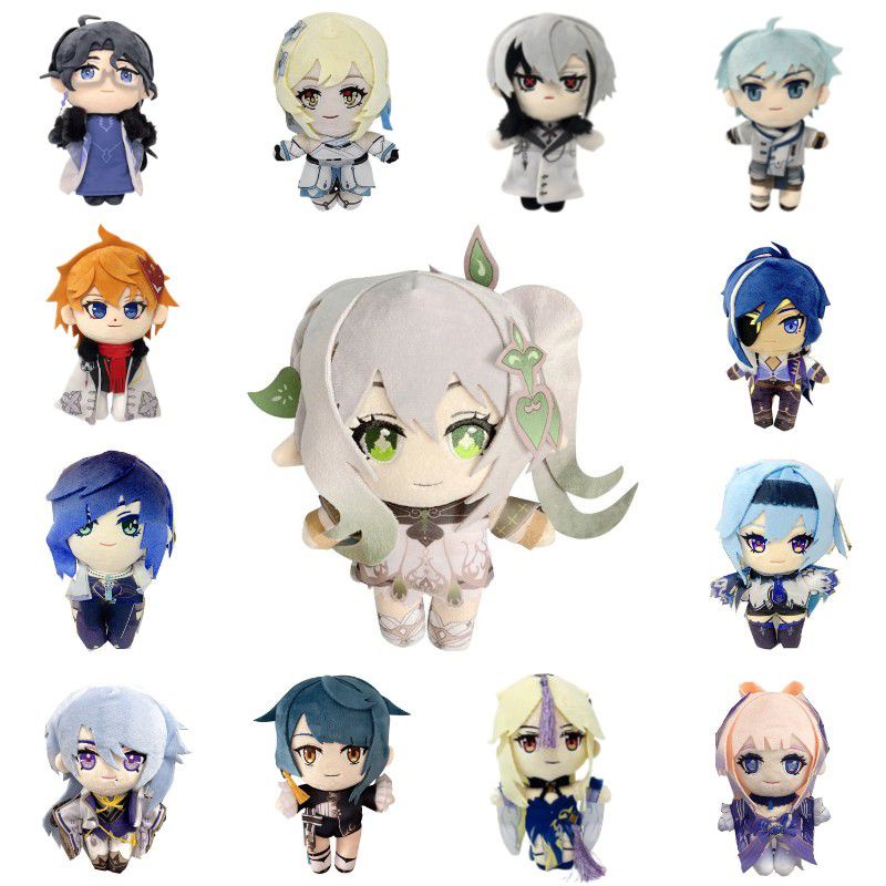 New 20cm Genshin Impact Regrator Collei Nahida Wendy Plush Toy Stuffed Doll Yelan Xingqiu Arlecchino