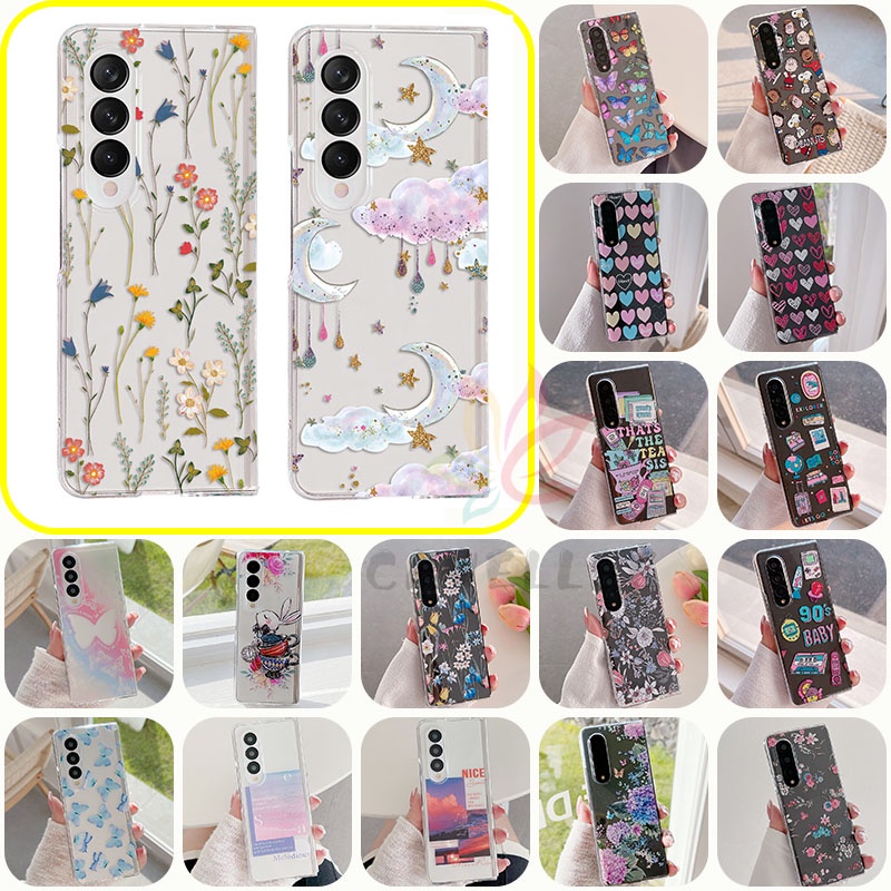 เคสโทรศัพท์มือถือแบบแข็ง ใส กันกระแทก พิมพ์ลายน่ารัก หลากสี สําหรับ Samsung Galaxy Z Fold 4 Z Fold 3