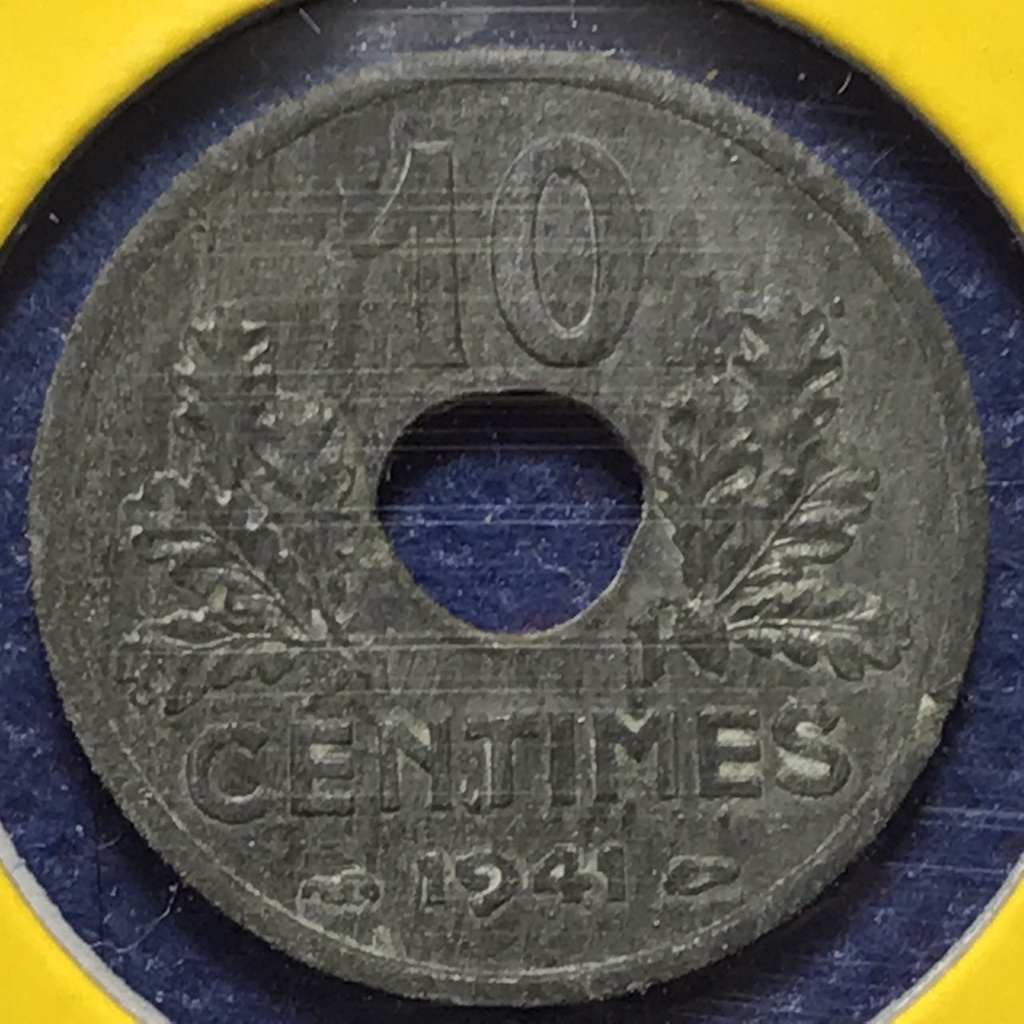 Special Lot No.60449 ปี1941 ฝรั่งเศส 10 CENTIMES เหรียญสะสม เหรียญต่างประเทศ เหรียญเก่า หายาก ราคาถูก