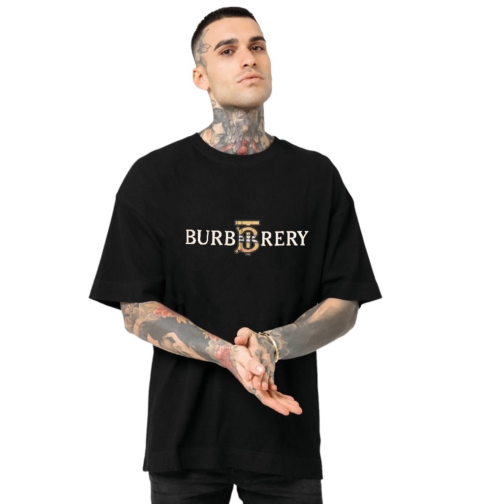 YMS1688 คุณภาพพรีเมี่ยม 1:1 BURBERR1 Tshirt ผู้หญิงผู้ชาย Baju T เสื้อ