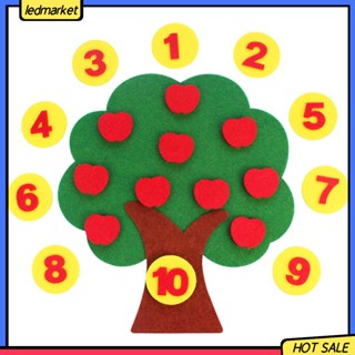 [Ledmarket] DIY Craft Cloth Apple Tree Shape Digital Pairing Cognition Education Kids Toy