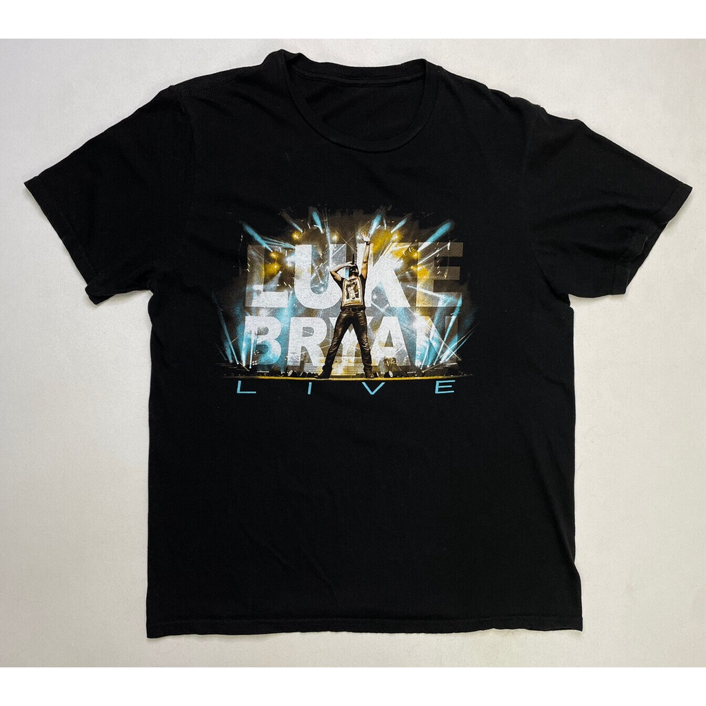 เสื้อยืดผ้าฝ้ายพิมพ์ลายแฟชั่น เสื้อยืด พิมพ์ลาย Luke Bryan Live Tour