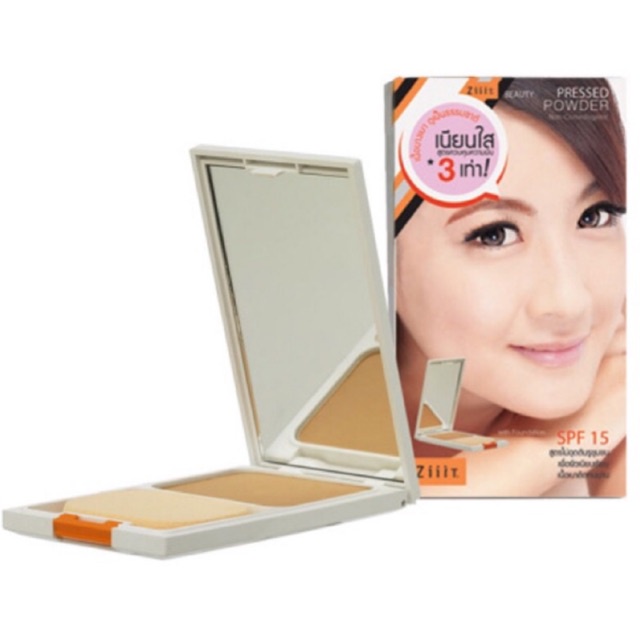 ซิท แป้งพัฟรองพื้น กันแดด SPF15 ZiiiT Beauty Pressed Powder 10g  มี 2 สีให้เลือก