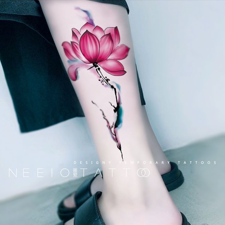 JINBE กันน้ํา Rose Lotus Tattoo สติก