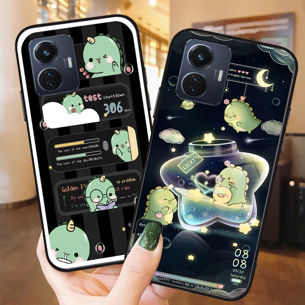 เคสโทรศัพท์ vivo y35 / y55 2022 4g / vivo y55 2022 5g ไดโนเสาร์ din happy