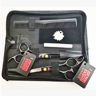 Gunting Rambut Set KASHO 440C Bahan Stainless Steel Tinggi 6 inch Gaya Jepang Untuk Salon