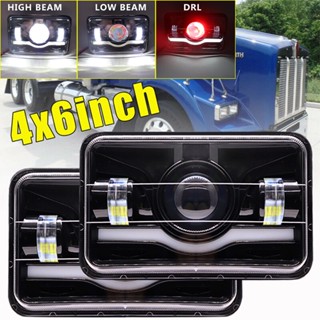 ไฟหน้า Led ทรงสี่เหลี่ยม 4x6 พร้อมไฟเดย์ไลท์ แบบเปลี่ยน สําหรับ Ford Trucks Offrord 12V 24V 6000K