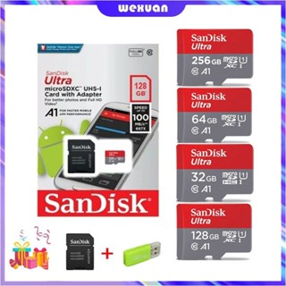 Sandisk sdcard แท้ การ์ดหน่วยความจํา SD SanDisk Extreme Pro 256 GB memory card 16GB 32GB 64GB 128GB Ultra A1 Sdcard Micro SDCard ฟรีอะแดปเตอร์การ์ดรีดเดอร์ Tf