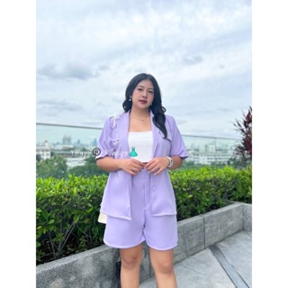 🔥Plussize🔥ชุดเซทเสื้อสูท+กางเกงคนอ้วน🔥 L เสื้อ อก 40-46”  กางเกงเอว เอว 34-40”      XL เสื้อ อก 46-50”   กางเกงเอว 40-44