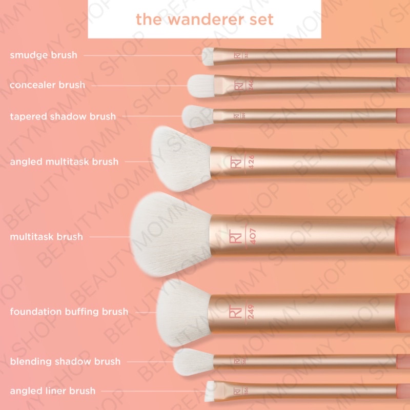 แท้ชัวร์!REAL TECHNIQUES Travel Fantasy Mini/ The Wanderer Makeup Brush Kit Set Limited Edition! พร้อมกระเป๋าใส่แปรง - รูปที่ 6