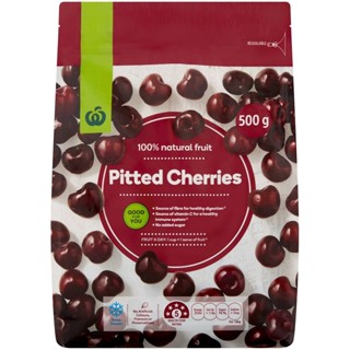 Woolworths Frozen Pitted Cherries 500g.  วูลเวิร์ธส์เชอร์รี่หลุมแช่แข็ง 500กรัม