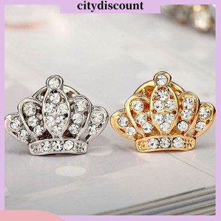 &lt;citydiscount&gt;  City_ เข็มกลัด รูปมงกุฎ ประดับเพชรเทียม เครื่องประดับ แฟชั่นสําหรับผู้หญิง