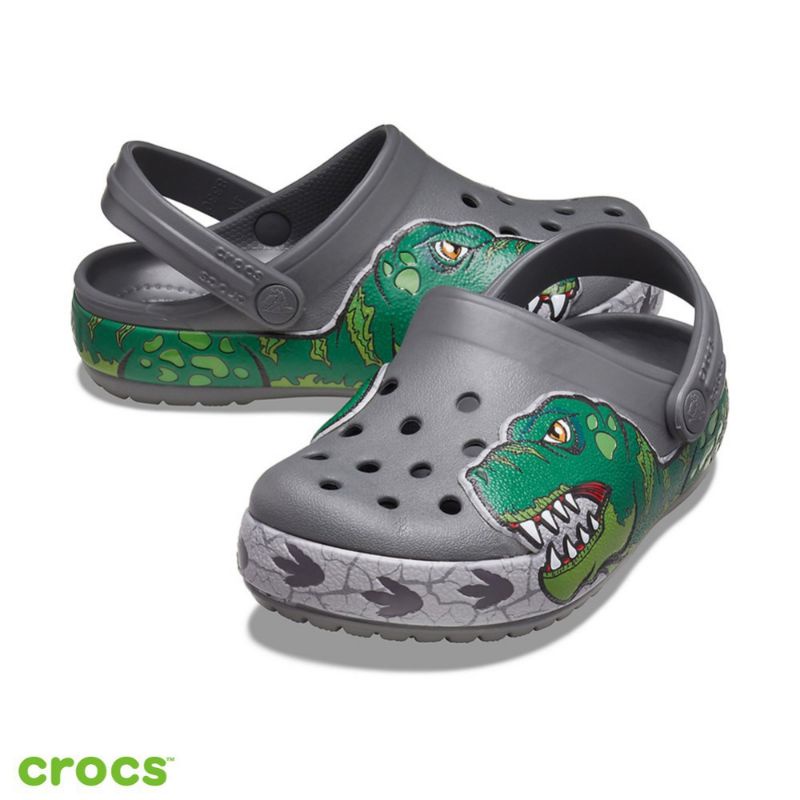 Crocs Fun Lab Kids Dino Grey / รองเท้าแตะเด็ก / Crocs Kids Dino