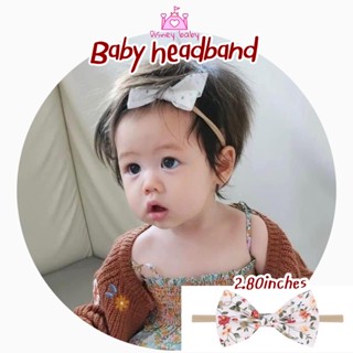 New arrivals คาดผมโบว์เล็กพิมพ์ลายดอกไม้ แอบิเกลใส่