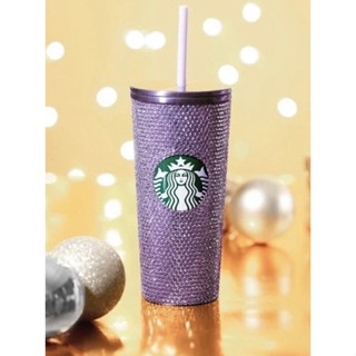 Starbucks Christmas bling purple rhinestones แก้วคริสตัส คริสต์มาส collection ปี2022